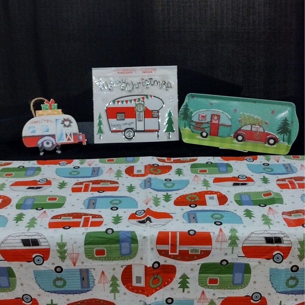 Happy Camper Airstream Canned Ham Retro Vintage Camper Decorations Lot